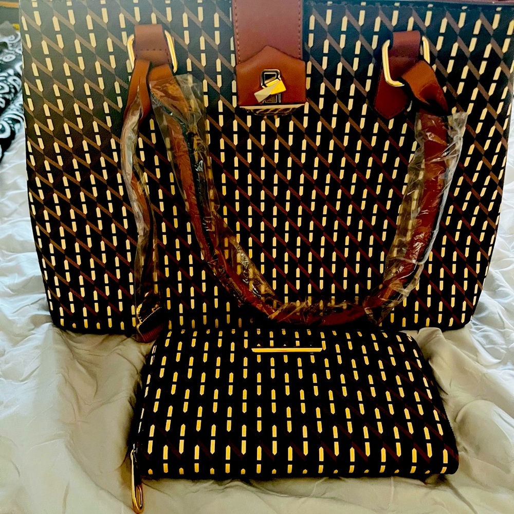 Great brown purse and wallet set. NWOT